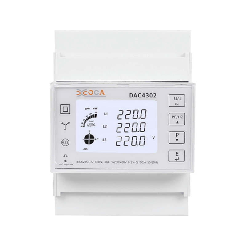 Dac4302 DIN Rail AC থ্রি ফেজ 2t ইলেকট্রিক এনার্জি মিটার