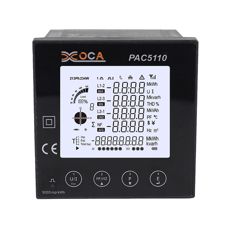 PAC5110 থ্রি ফেজ প্যানেল RS485 মডবাস ডিজিটাল ইলেকট্রিক এনার্জি মিটার পাওয়ার মিটার