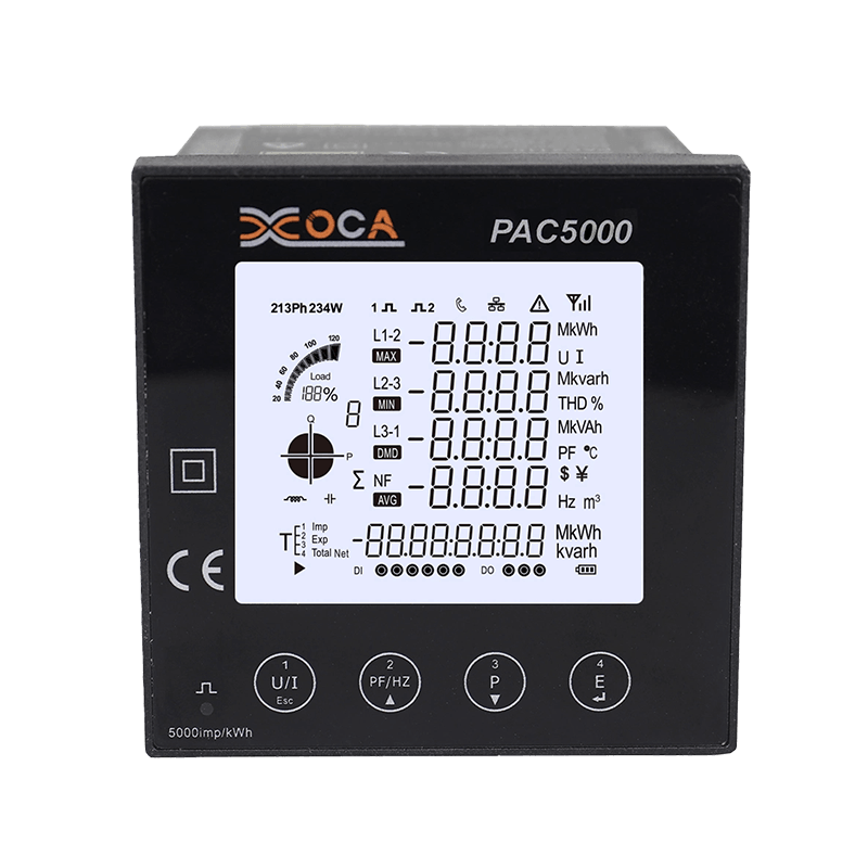 PAC5000 বড় LCD ডিসপ্লে প্যানেল ডিজিটাল ওয়্যারলেস এনার্জি মিটার স্মার্ট মিটার