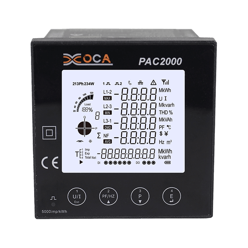 PAC2000 Multifunction ইন্টেলিজেন্ট LCD প্যানেল ডিজিটাল পাওয়ার মিটার